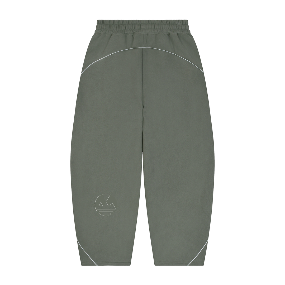 Unisex Piping Fleece Barrel Leg Sweatpants