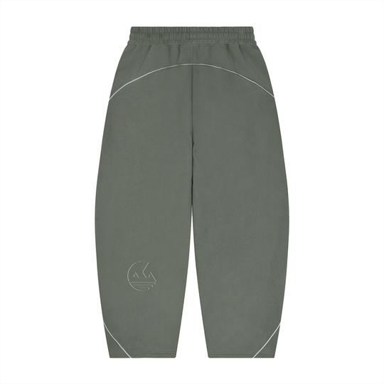 Unisex Piping Fleece Barrel Leg Sweatpants