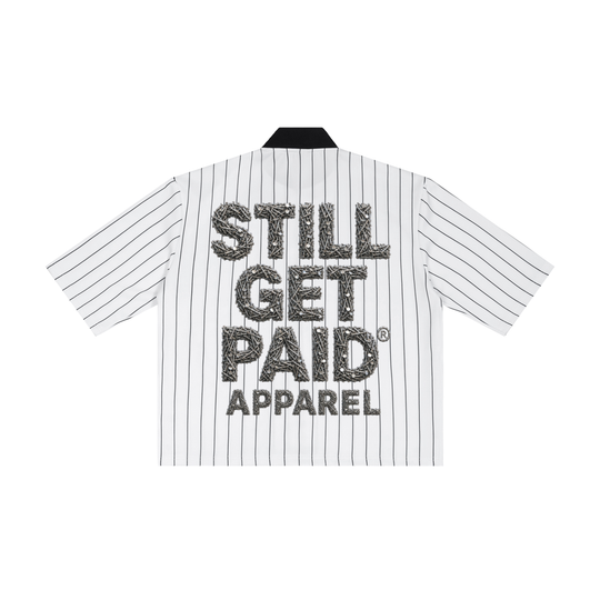 Unisex Striped Full-Zip Stacked Baseball Jersey