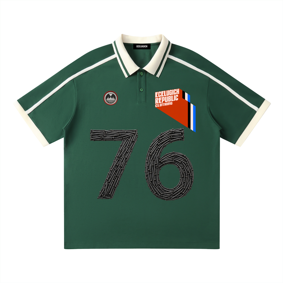 Unisex Contrast Piping Polo Shirt