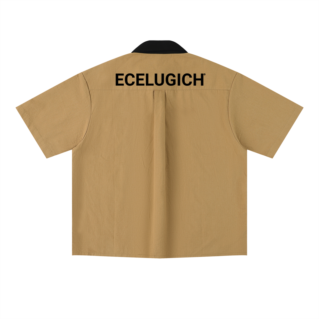 Unisex Color Block Short Sleeve Shirt