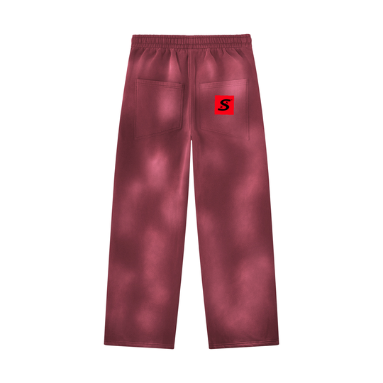 Unisex Sunfade Wide Leg Fleece Cloud Stacked Sweatpants