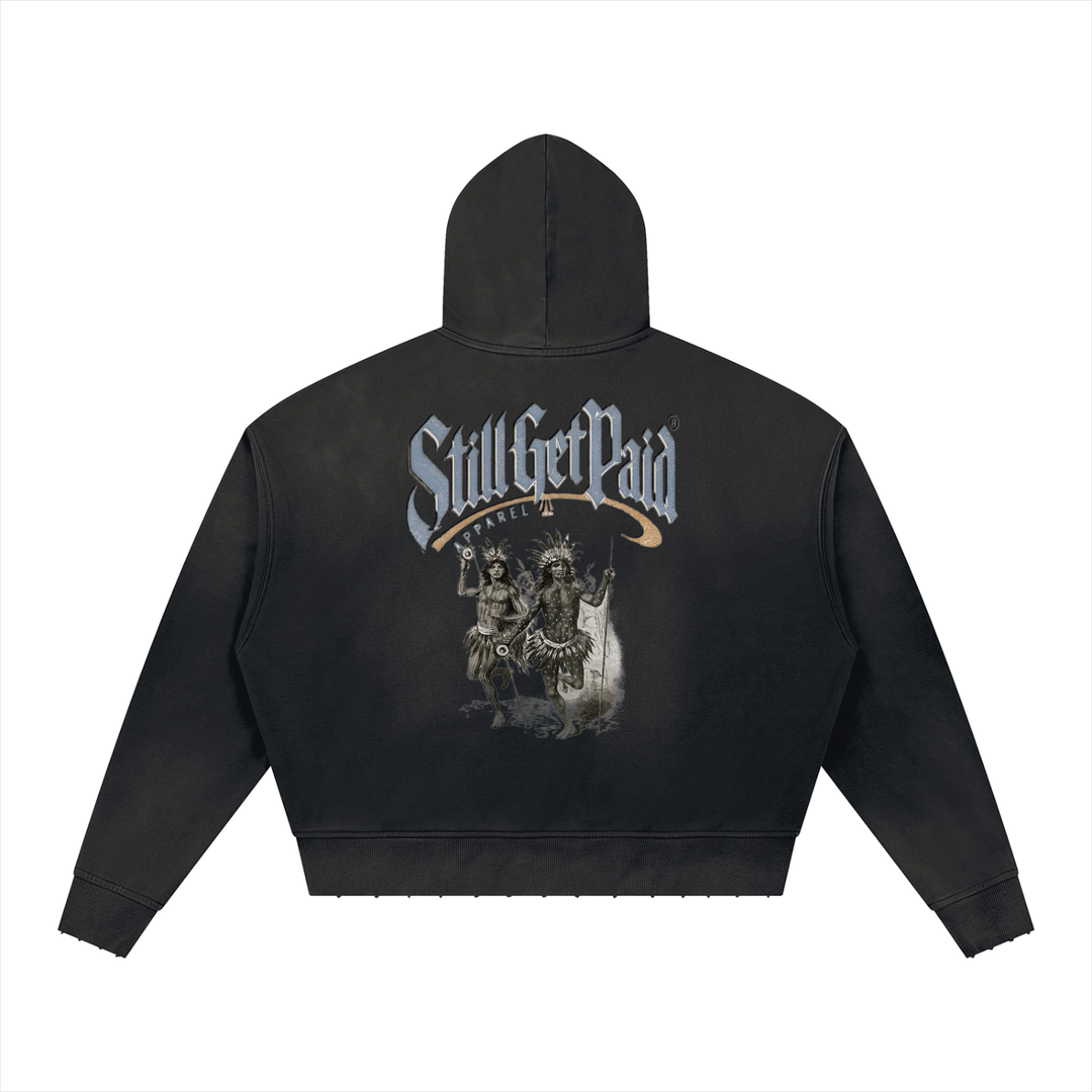 Unisex Sunfade Distressed Boxy Hoodie