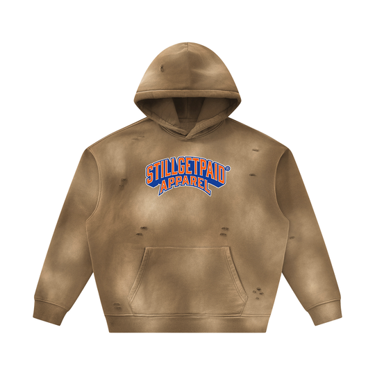 Unisex Sunfade Frayed Fleece Hoodie