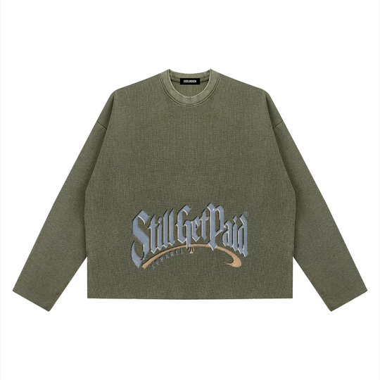 Unisex Vintage Wash Boxy  Waffle Raw Edge T-Shirt