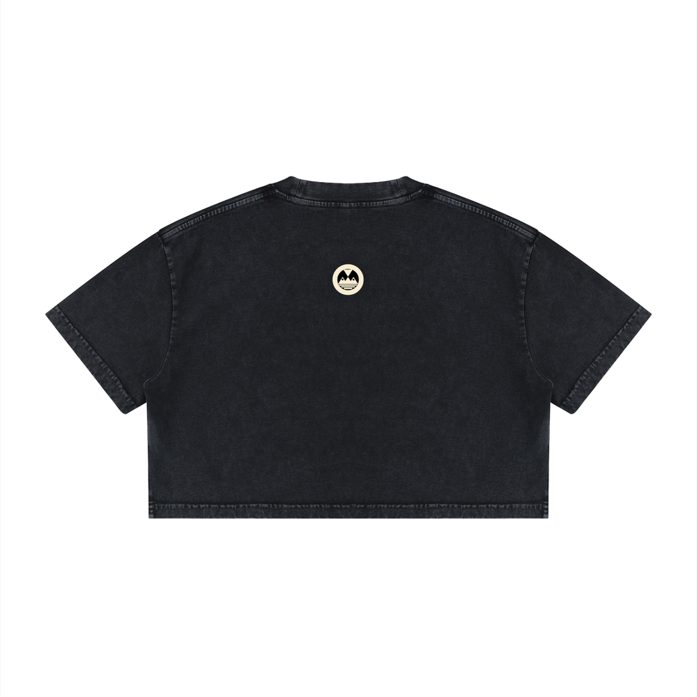 Women's Mineral Wash Cotton Crop T-Shirt