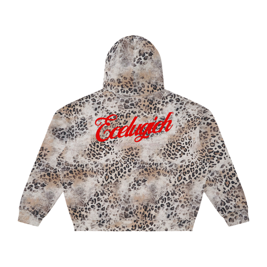 Unisex Vintage Wash Leopard Full Zip Palazzo Albricci Perebrini Hoodie