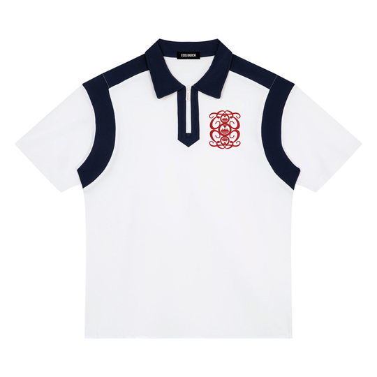 Unisex Color Block Quarter Zip Polo Palazzo Albricci Perebrini  Shirt
