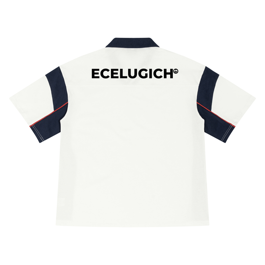 Unisex Boxy Color Block Polo Logo Shirt
