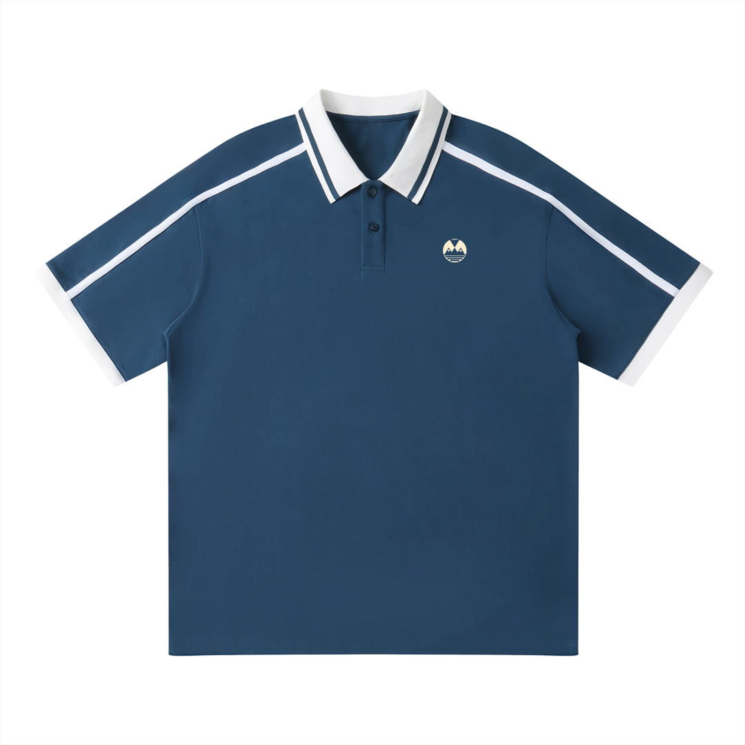 Unisex Contrast Piping Polo Shirt