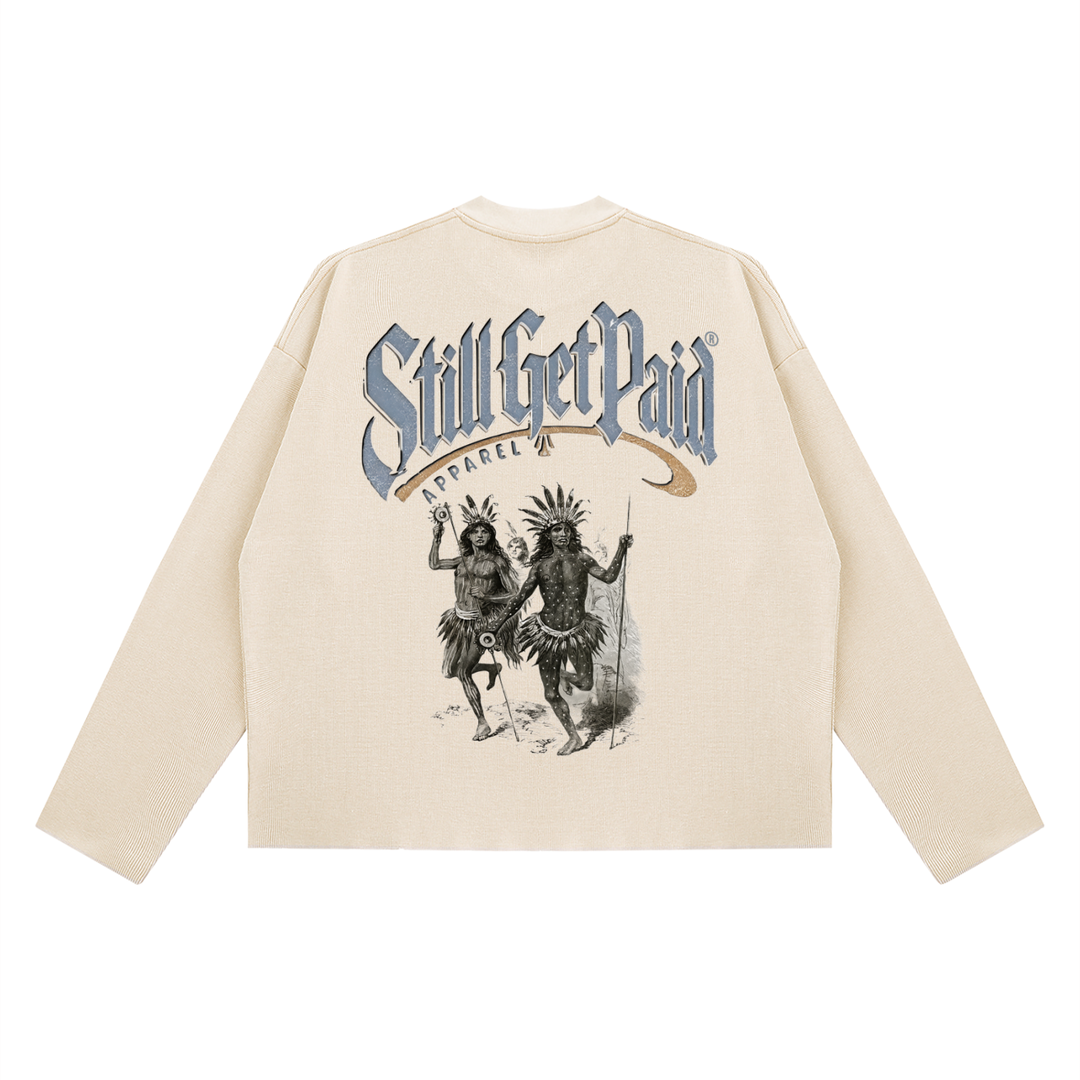 Unisex Vintage Wash Boxy  Waffle Raw Edge T-Shirt