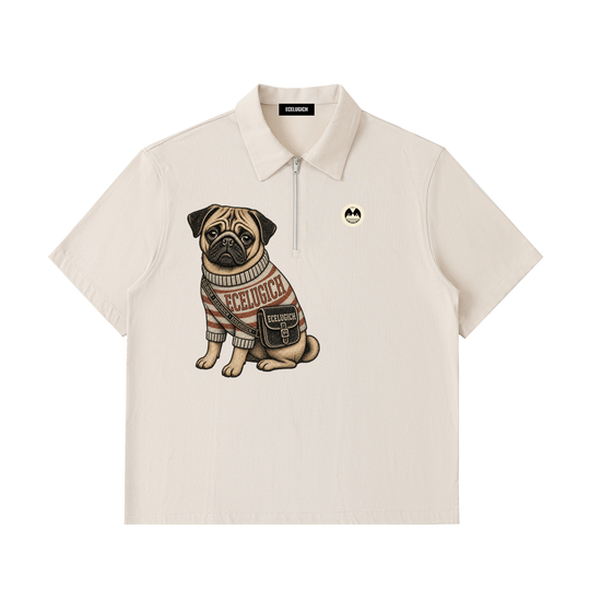 Half-Zip Cotton Polo Shirt