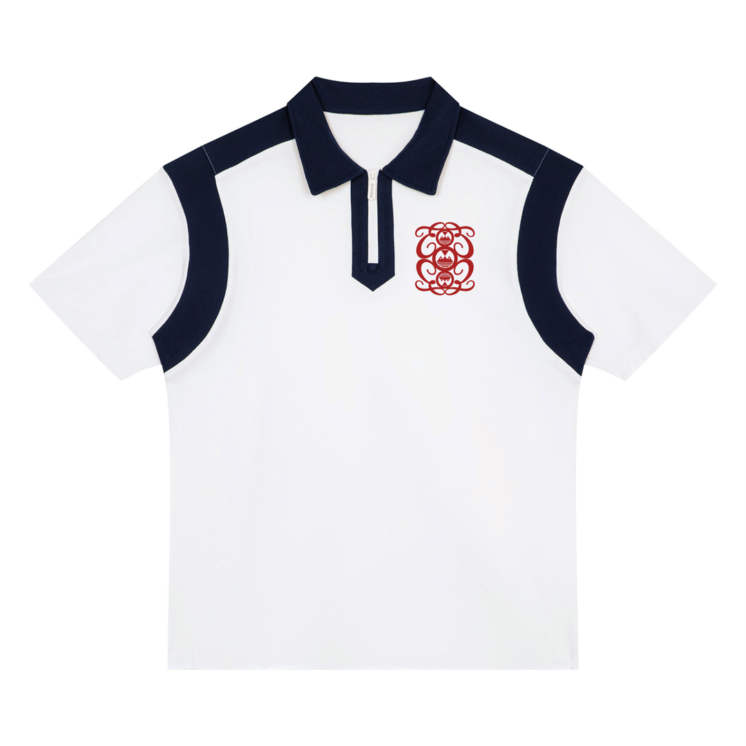 Unisex Color Block Quarter Zip Palazzo Albricci Perebrini  Polo Shirt