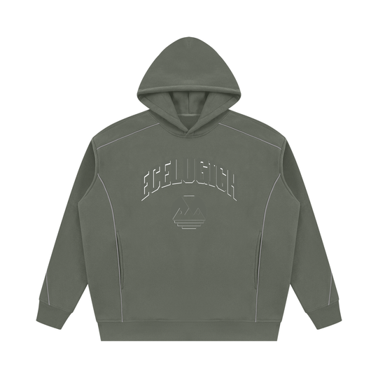 Unisex Oversized Piping Fleece Hoodie