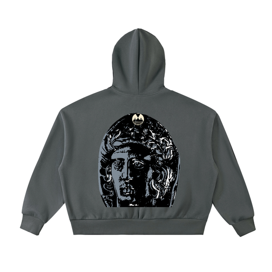 Fleeced Full-Zip Boxy Hoodie