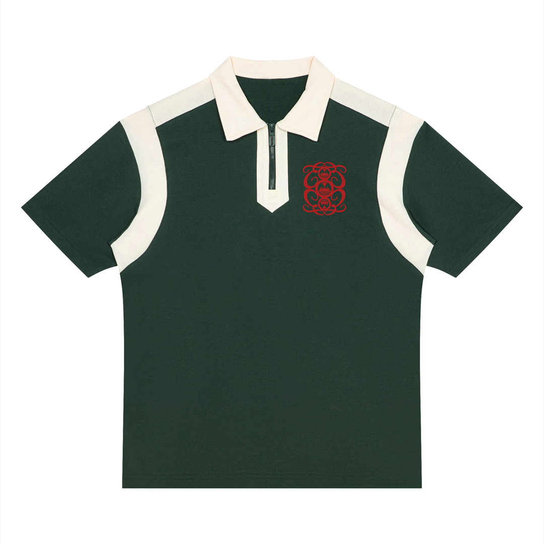 Unisex Color Block Quarter Zip Palazzo Albricci Perebrini  Polo Shirt