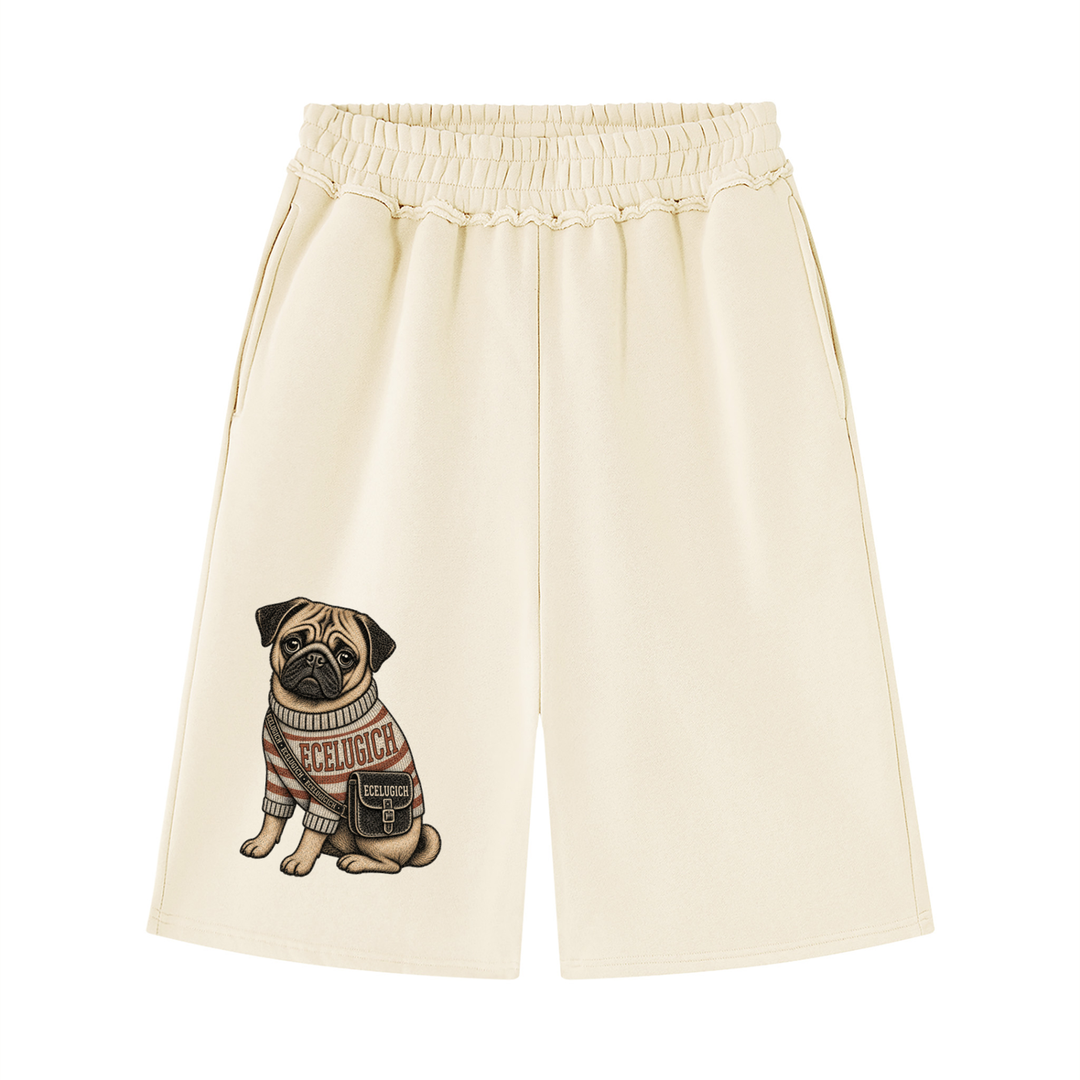 Unisex Raw Edge Fleece Shorts