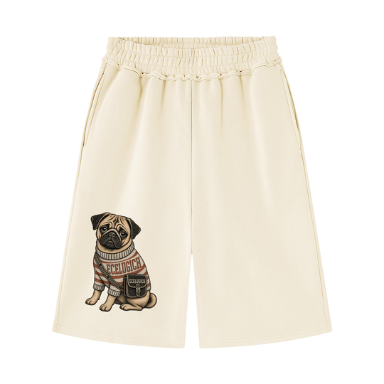 Unisex Raw Edge Fleece Shorts