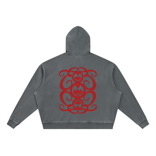 Palazzo Albricci Perebrini Unisex Vintage Wash Full Zip Boxy Hoodie