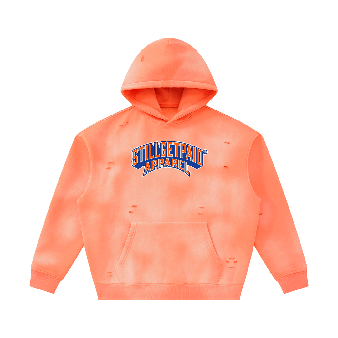 Unisex Sunfade Frayed Fleece Hoodie