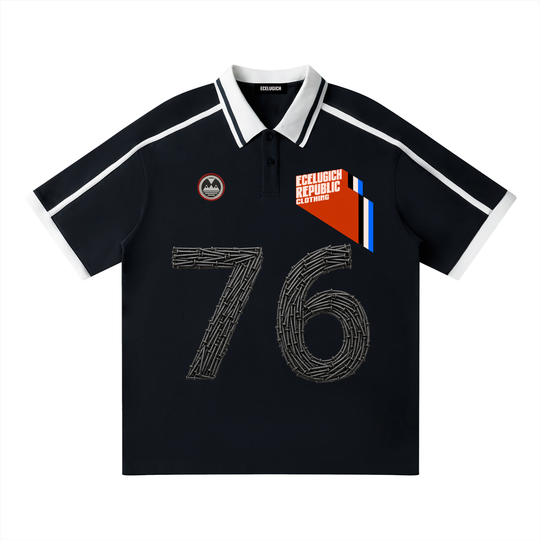 Unisex Contrast Piping Polo Shirt