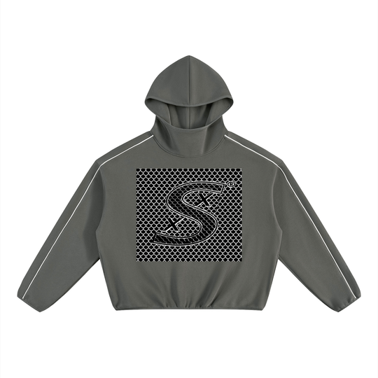 Unisex Boxy Piping Fleece Hoodie