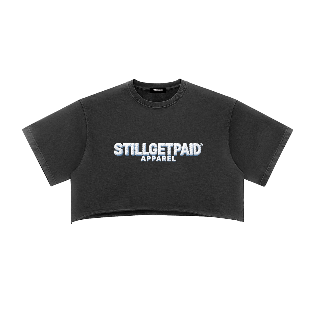 Snow Washed Raw Edge Crop Top