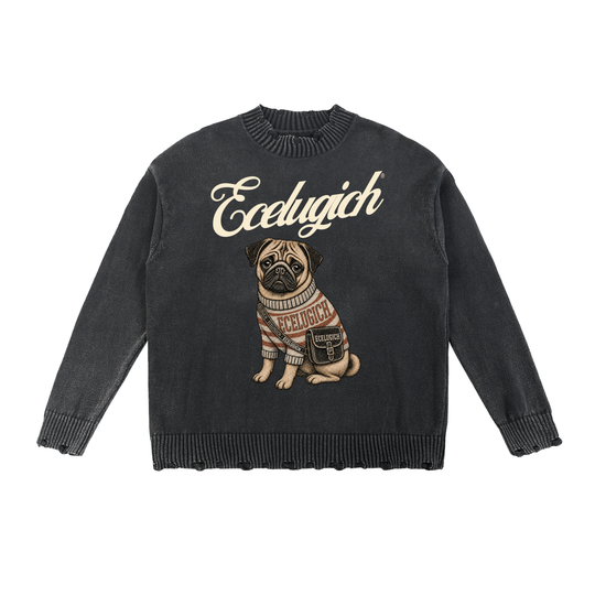 Vintage Washed Hand-Frayed Sweater