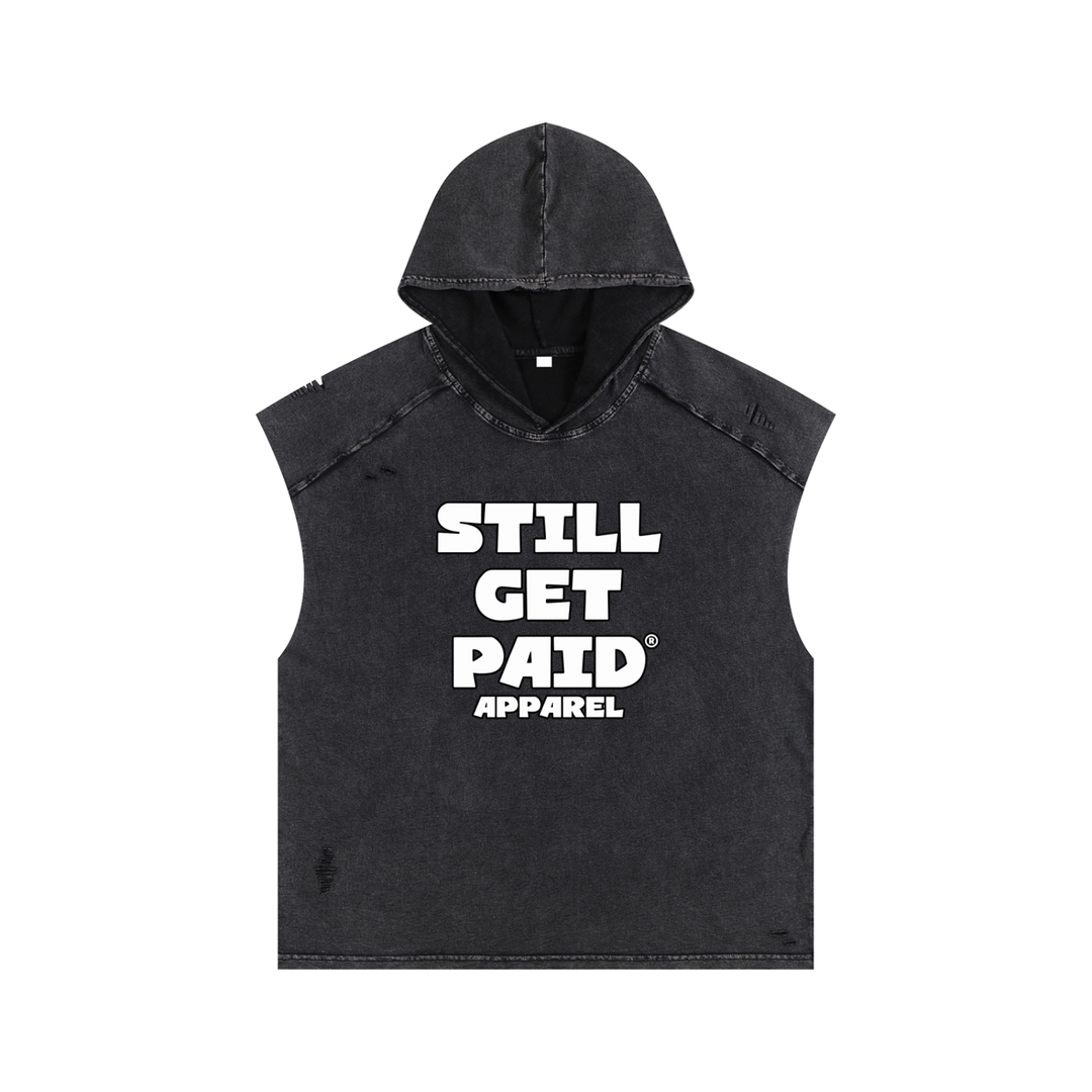 Snow Washed Boxy Hooded Tank Top