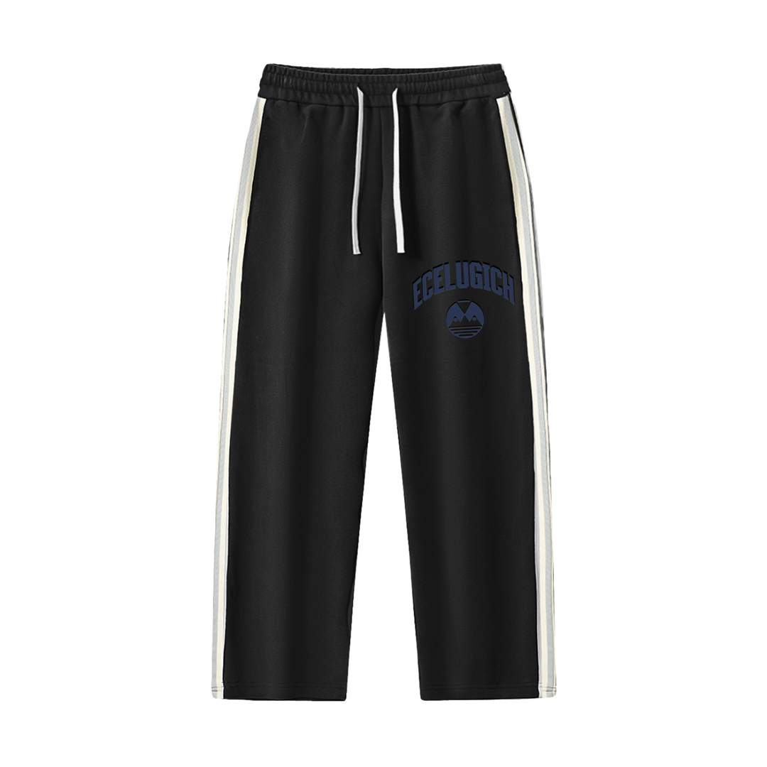 Contrast Side-Stripe Straight-Leg  Pants
