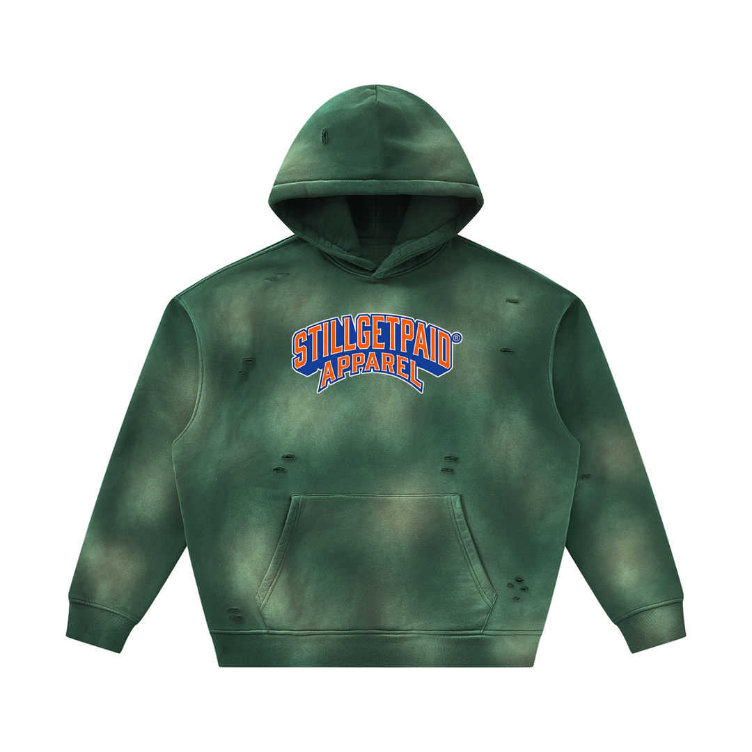 Unisex Sunfade Frayed Fleece Hoodie
