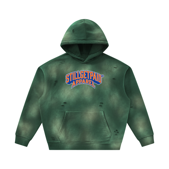 Unisex Sunfade Frayed Fleece Hoodie