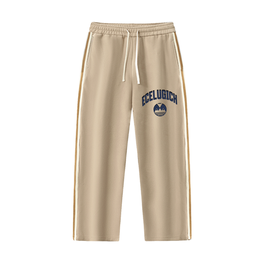 Contrast Side-Stripe Straight-Leg  Pants