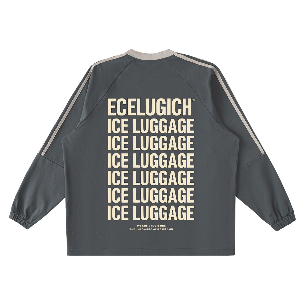 Color-Block V-Neck Long-Sleeve T-Shirt