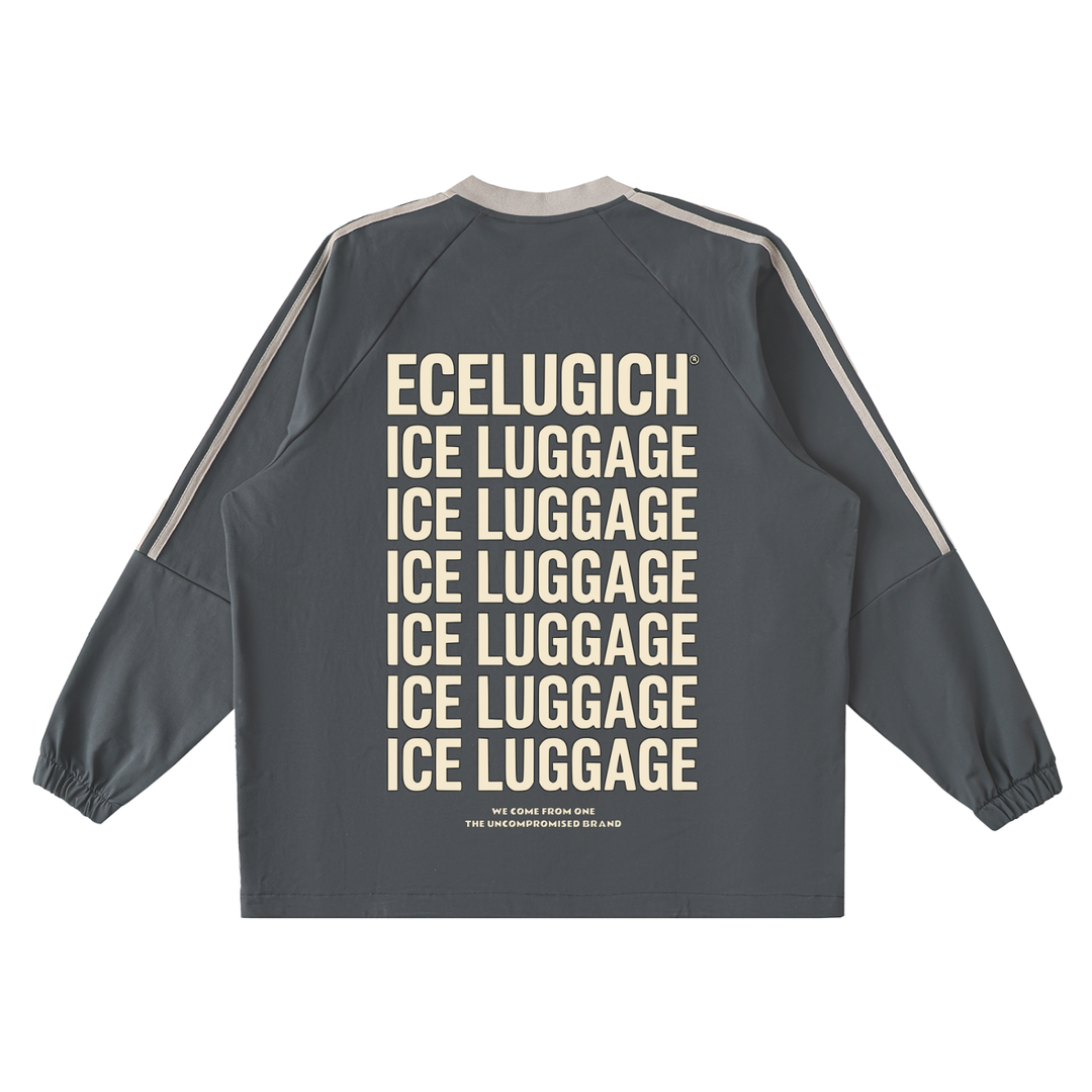 Color-Block V-Neck Long-Sleeve T-Shirt