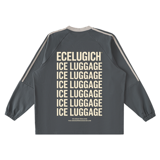 Color-Block V-Neck Long-Sleeve T-Shirt