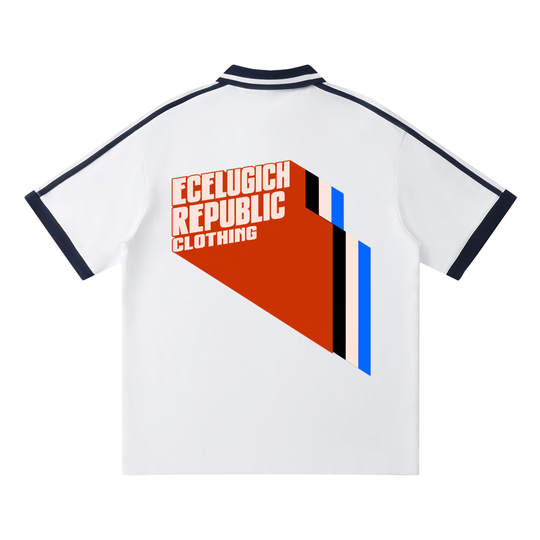 Unisex Contrast Piping Polo Shirt