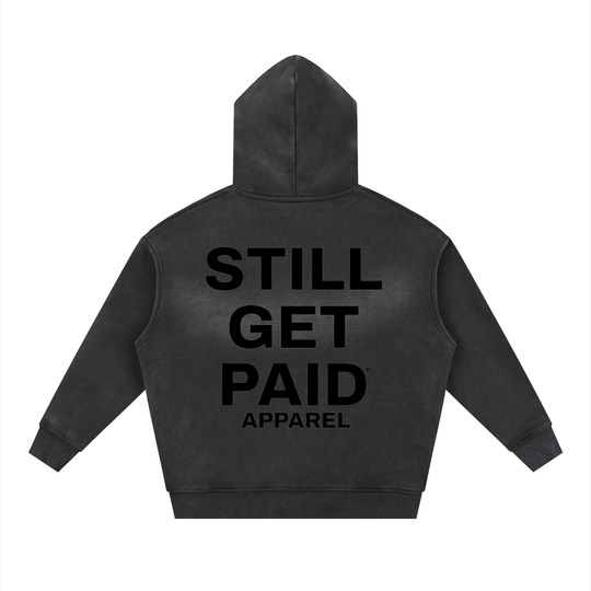 Sunfade Two-way Zipper Boxy Stacked Fleece Hoodie