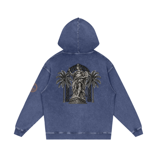 Snow Washed Loose Cotton Hoodie