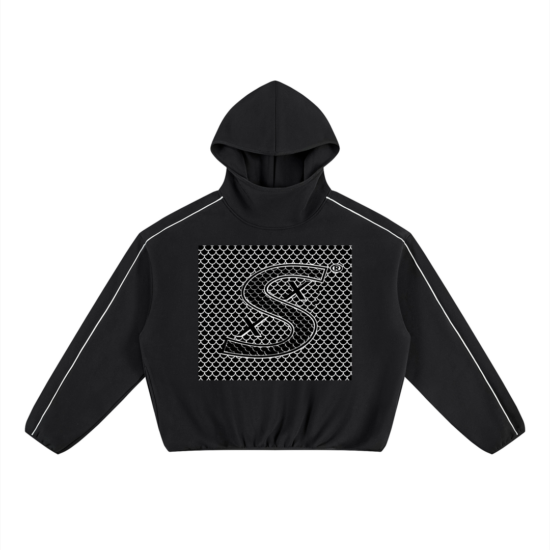 Unisex Boxy Piping Fleece Hoodie