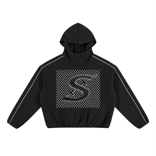 Unisex Boxy Piping Fleece Hoodie