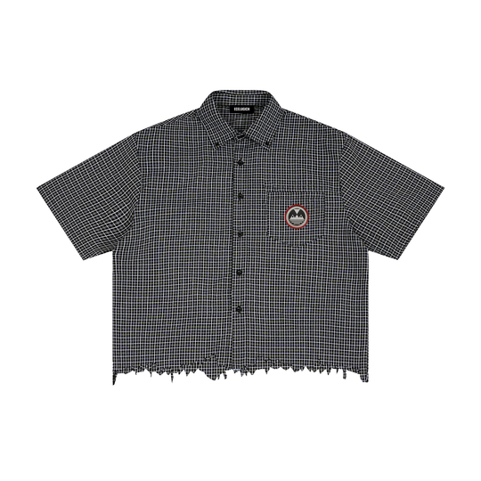 Unisex Distressed Plaid Boxy Palazzo Albricci Peregrini Shirt