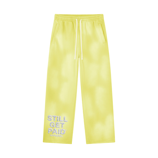 Unisex Sunfade Wide Leg Fleece Cloud Stacked Sweatpants