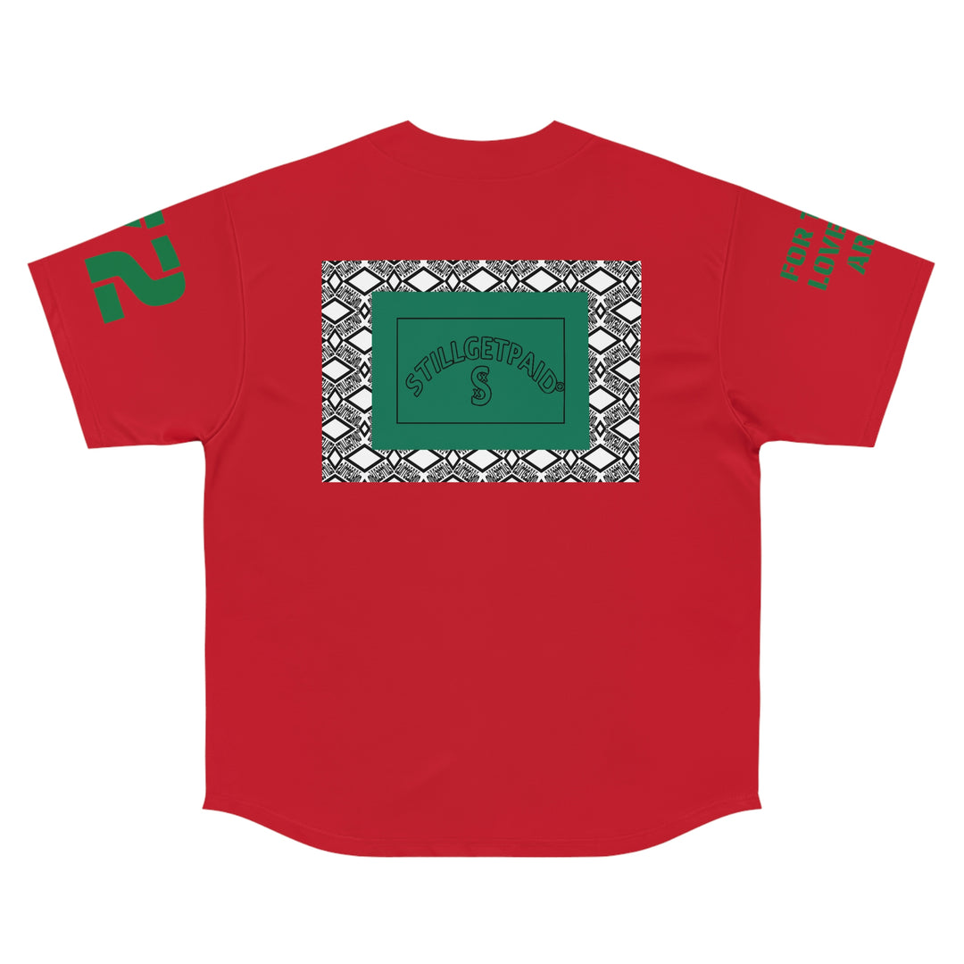 STILLGETPAID® APPAREL Men's RED Baseball Jersey.