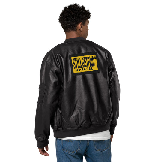 STILLGETPAID® APPAREL Leather Bomber Jacket
