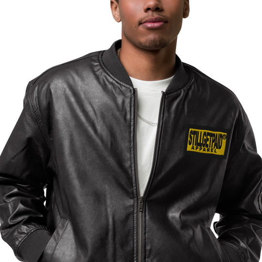 STILLGETPAID® APPAREL Leather Bomber Jacket