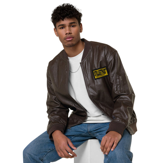 STILLGETPAID® APPAREL Leather Bomber Jacket