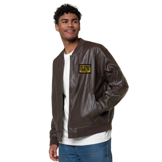 STILLGETPAID® APPAREL Leather Bomber Jacket