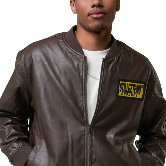 STILLGETPAID® APPAREL Leather Bomber Jacket